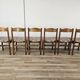 Chaises de salle à manger en hêtre des années 1950 avec assise géométrique
