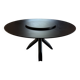 Round table colico matte black ceramic, matte black ash legs d160+plate 70