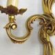 Stylish Vintage French Bronze Double Wall Sconce with Acanthus Leaf Detail