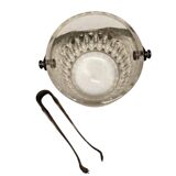 Crystal and Silver Metal Ice Bucket