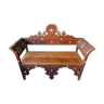 Old syrian wooden bench and mother-of-pearl inlay