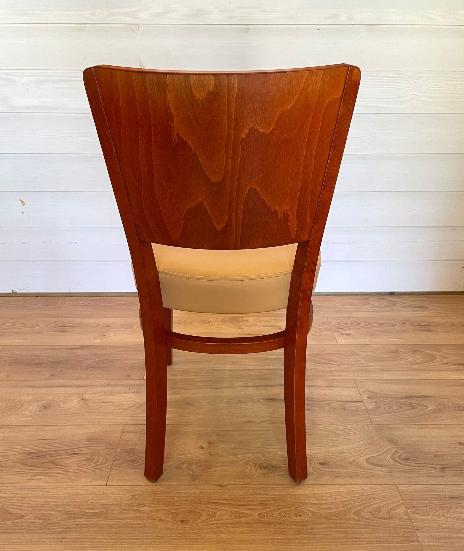 Set of 6 authentic Stella bistro chairs - Beech & Skai model