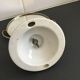 Double round mirror on porcelain foot 15x19cm