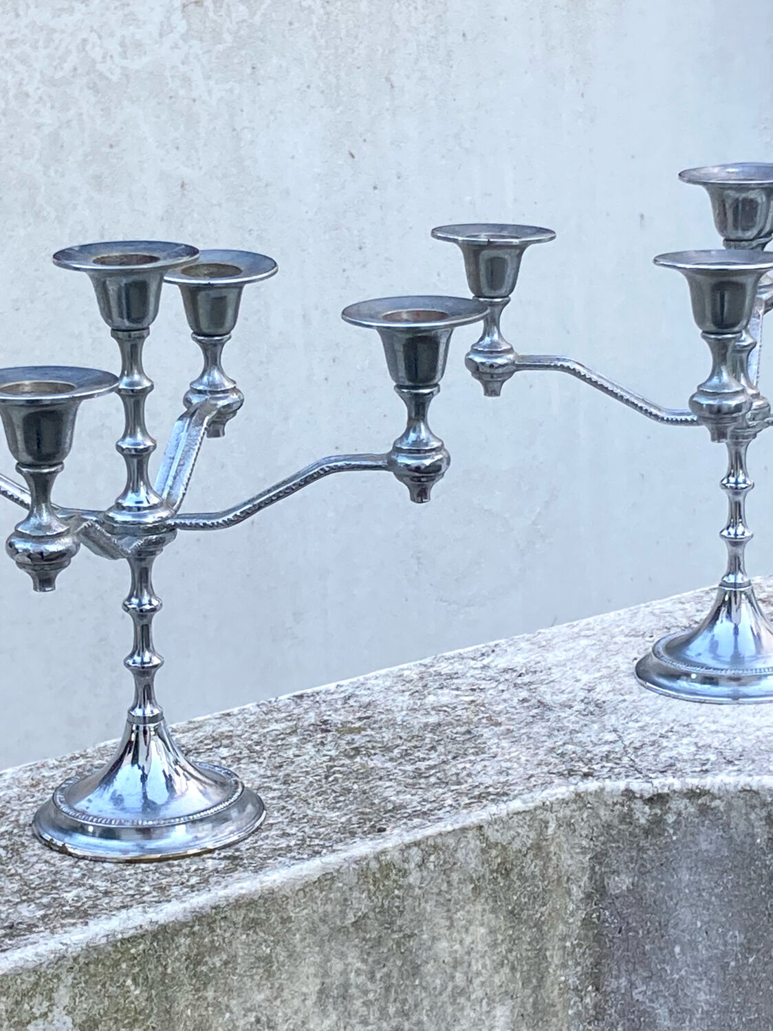 Two antique metal candelabra chandeliers
