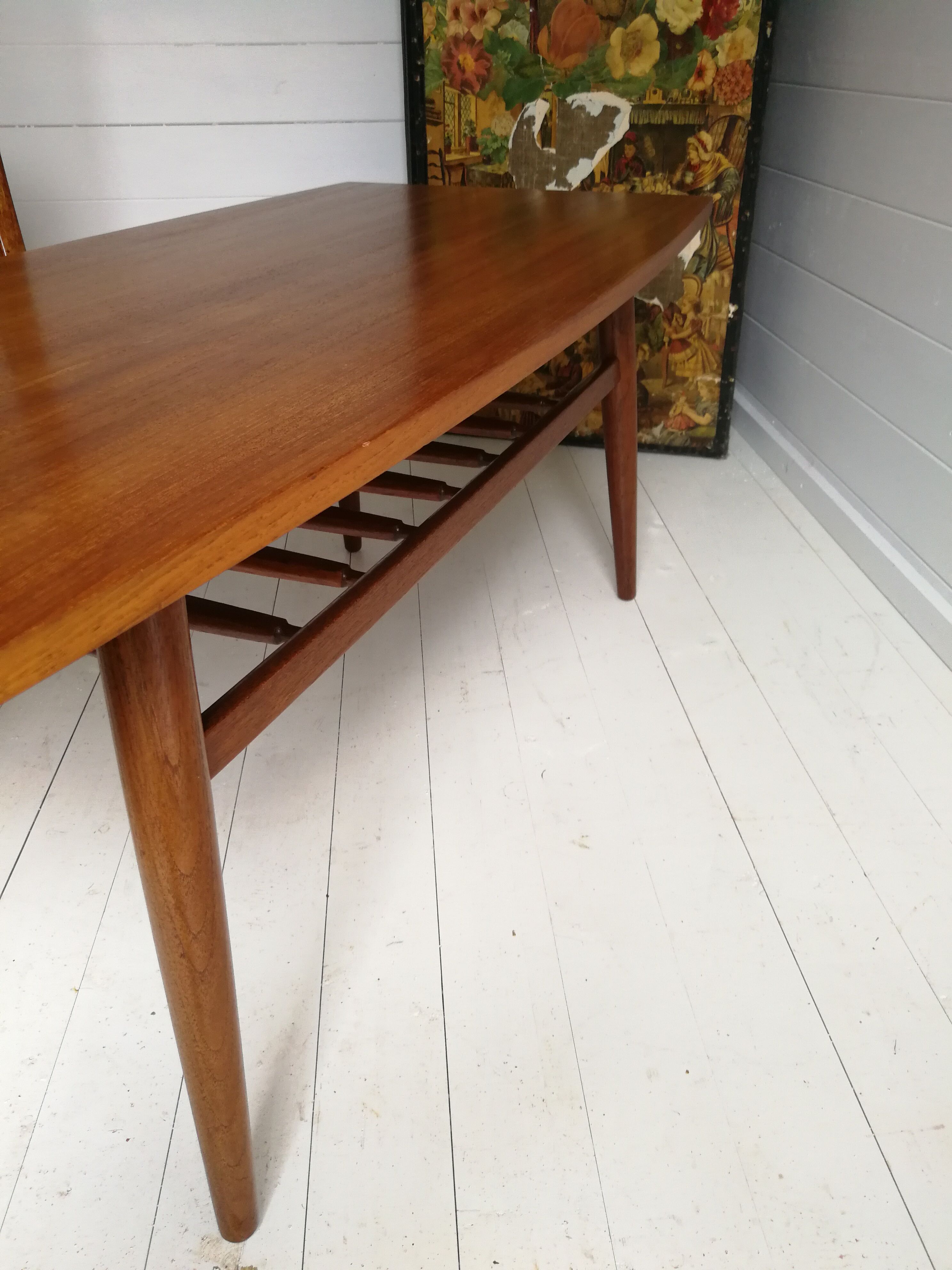 Mid Century Retro Vintage Danish Style Two Tier Teak Coffee Table. 60s