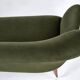 Vintage 1960s olive green velvet canapé – faithful replica, entirely