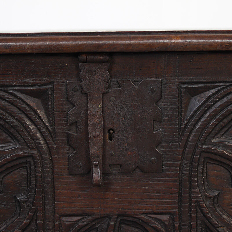 Spanish Gothic chest in old oak