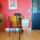 Restored vintage desk + matching chair 89 x 50 x 76 cm