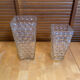Pair of vintage bubble design moulded glass vases