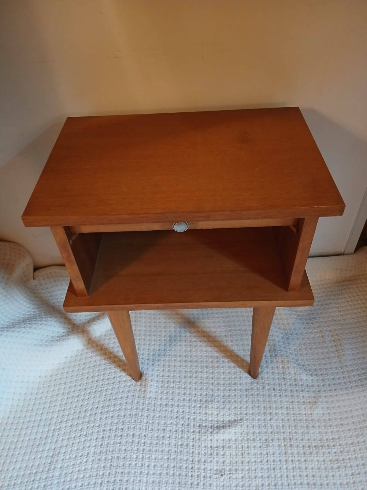 1960s oak bedside table