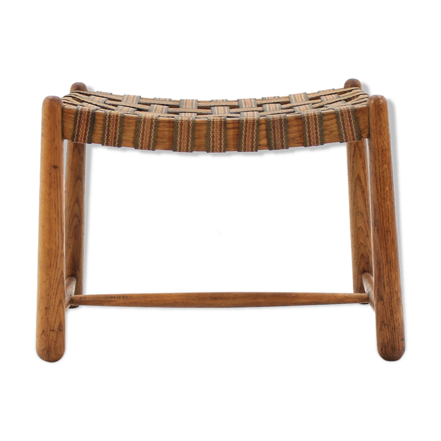 1960 Rare Oak Stool, Czechoslovakia