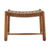 1960 Rare Oak Stool, Czechoslovakia