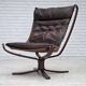 1970s, Norwegian design by Sigurd Ressel, chair "Falcon" with footstool.