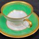 Complete set of 12 Art Deco fine porcelain cups and saucers Ros.