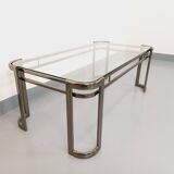 Morex vintage Italian rectangular coffee table in clear glass