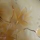 Verlys cup Water lily flowers amber molded pressed glass 60s