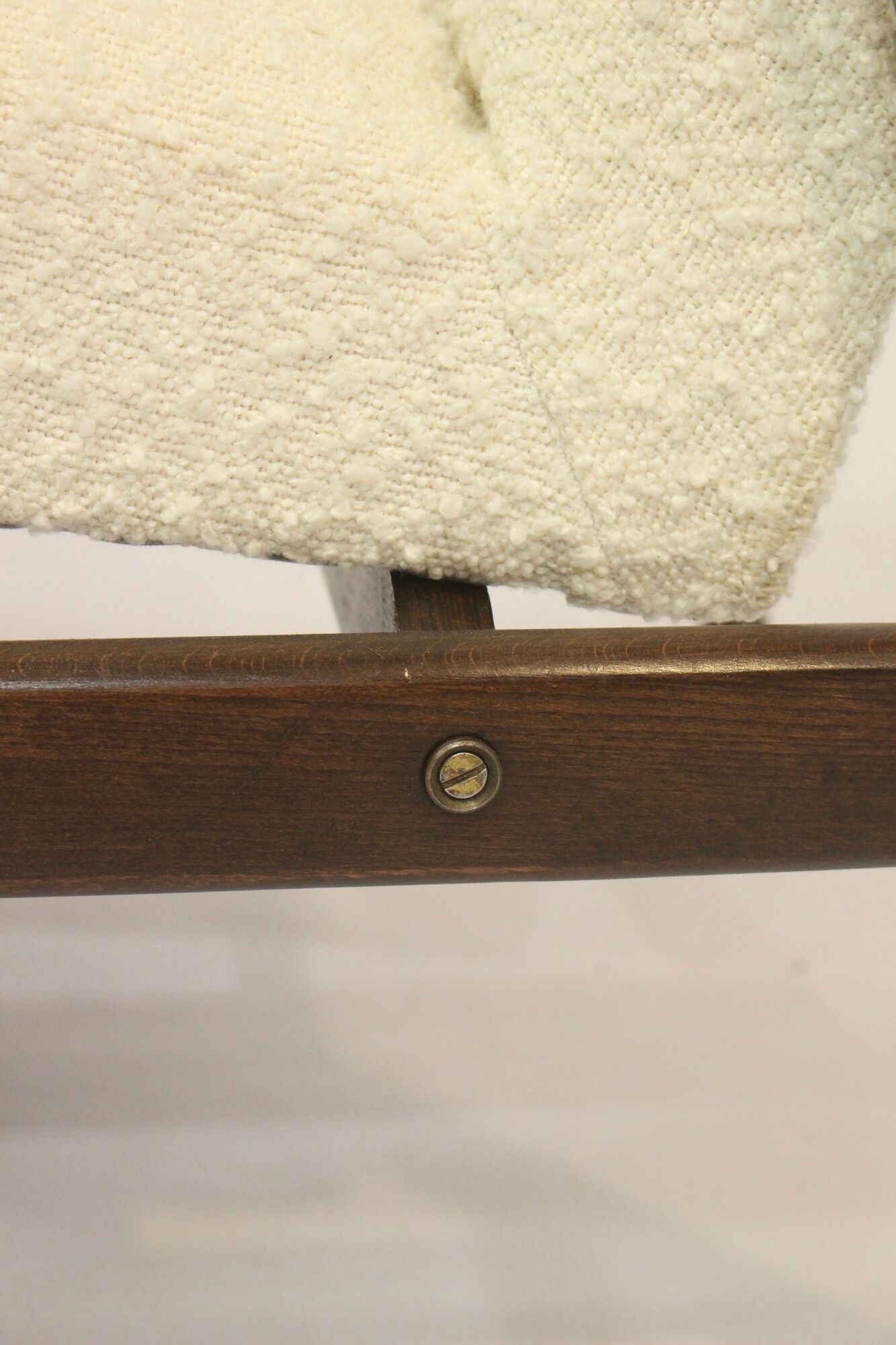 Pair of armchairs Henryk Lis 300-190 years 1970 fabric white buckle.
