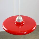 Space-Age Saucer Pendant in Red Plexiglas from Guzzini, 1960s