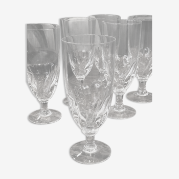 Set of 6 glass absinthe glasses