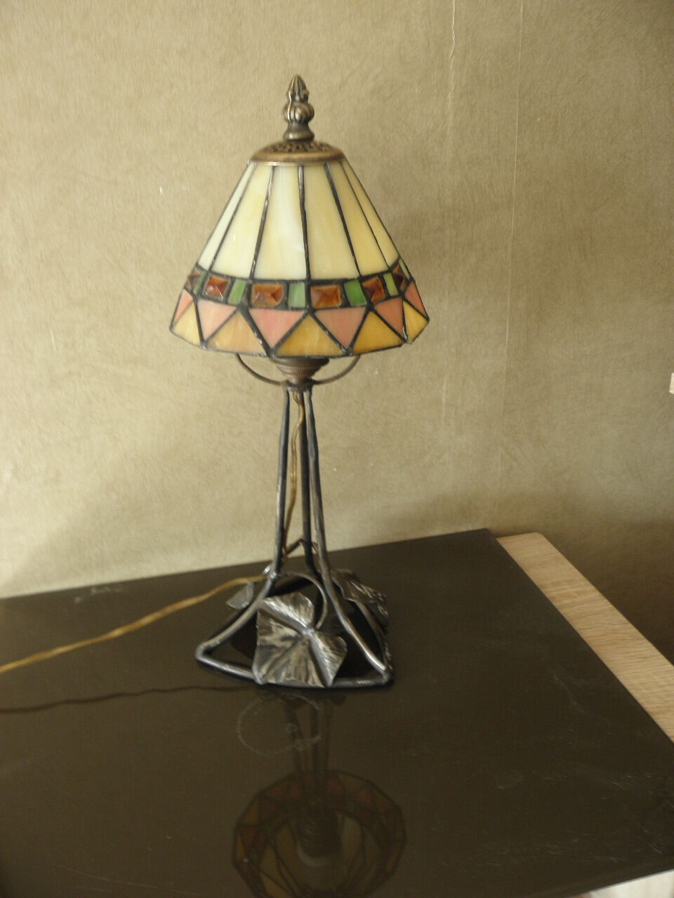 Art deco wrought iron lamp