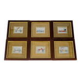 6 automobile miniatures painted on silver 800/***