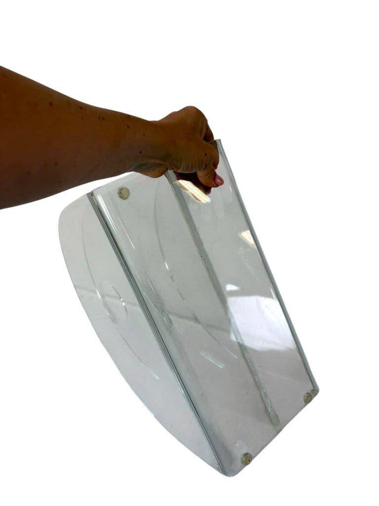 Vintage magazine/newspaper rack in transparent plexiglass