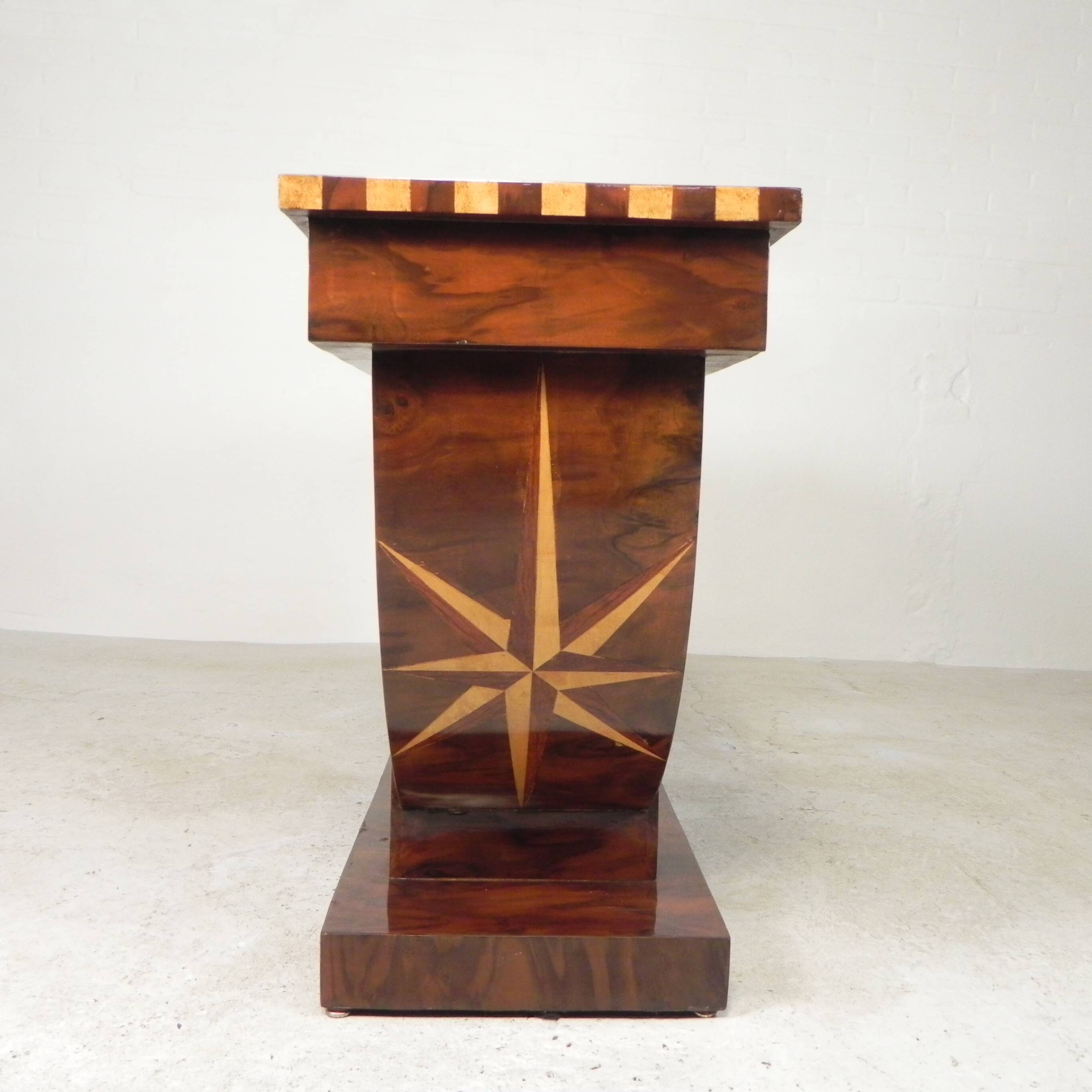 Art Deco style console table in wood marquetry