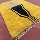 Handmade yellow Berber rug, size 160 x 240 cm
