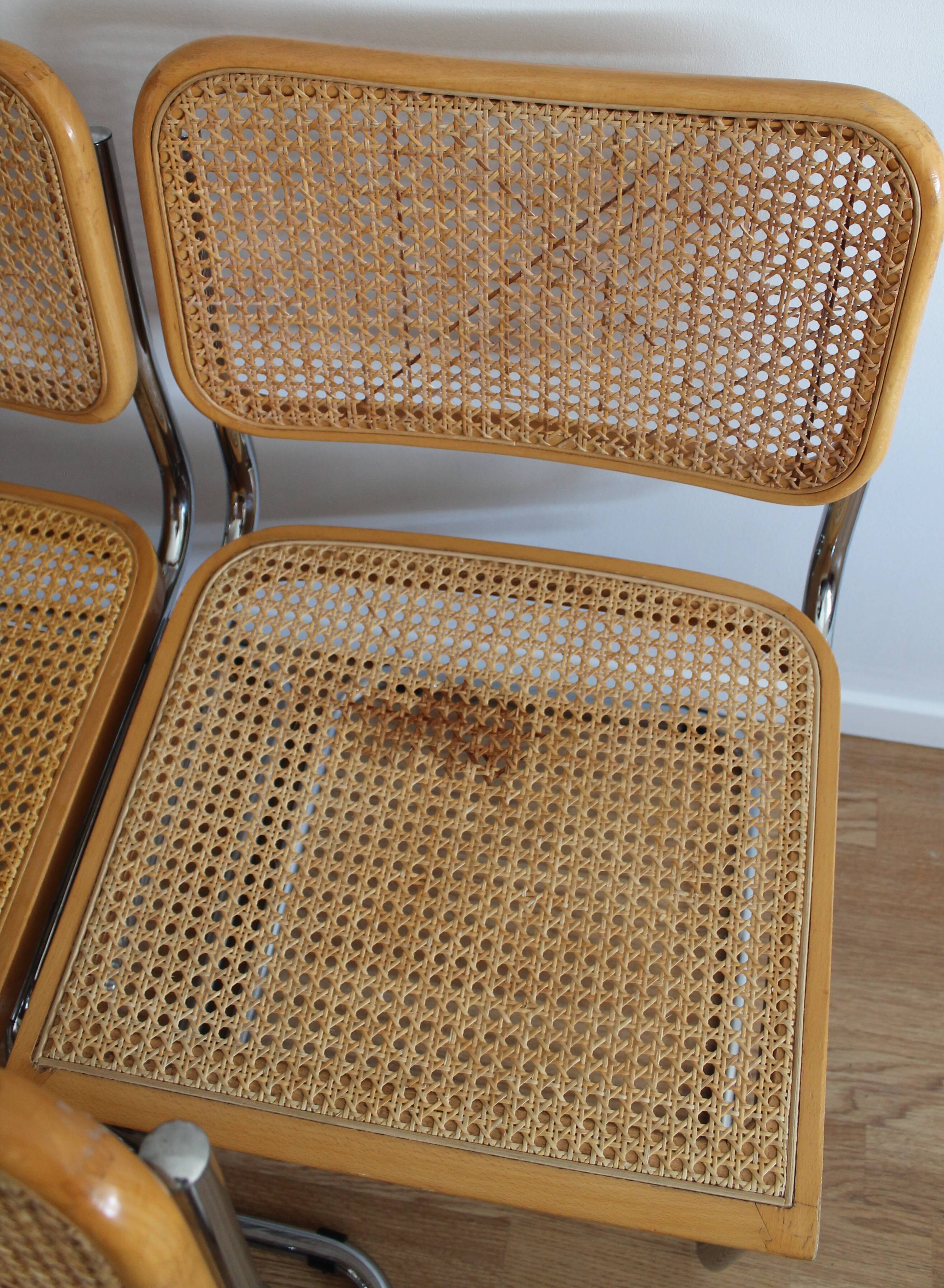 Lot de 6 chaises Cesca B32 par Marcel Breuer