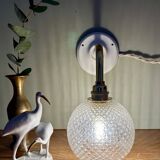 Vintage glass globe angled wall light