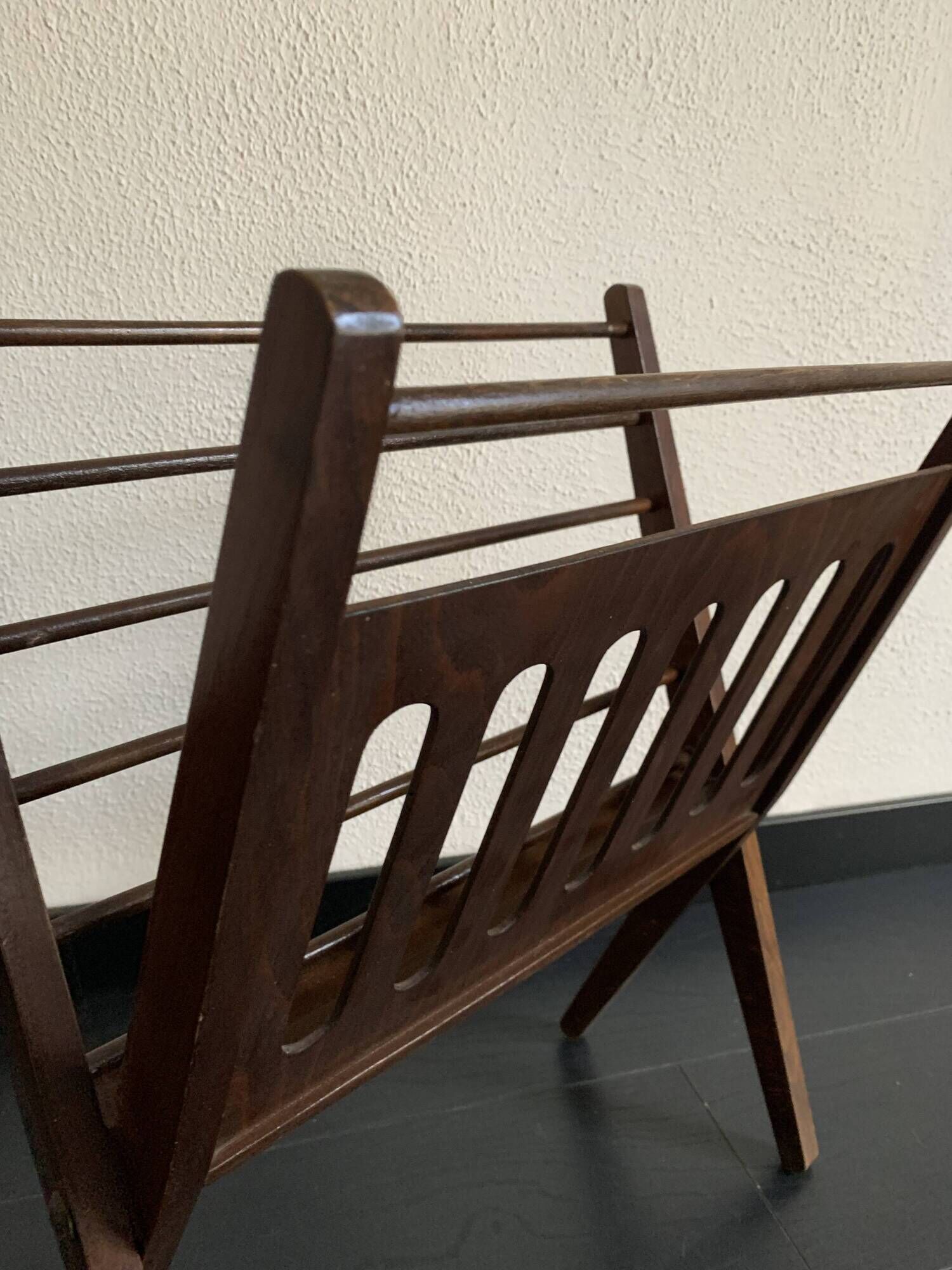 Vintage magazine rack 1960 Cees Braakman vinyls magazines - 56 x 45 cm