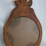 Vintage mahogany wood mirror handmade pear shape