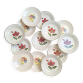 Assiettes creuses / assiettes à salades à fleurs Sarreguemines