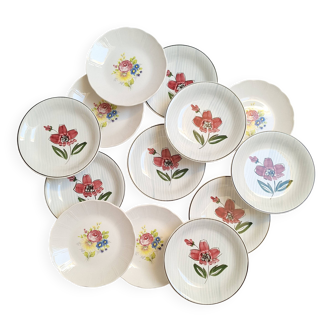 Deep plates / flower salad plates Sarreguemines