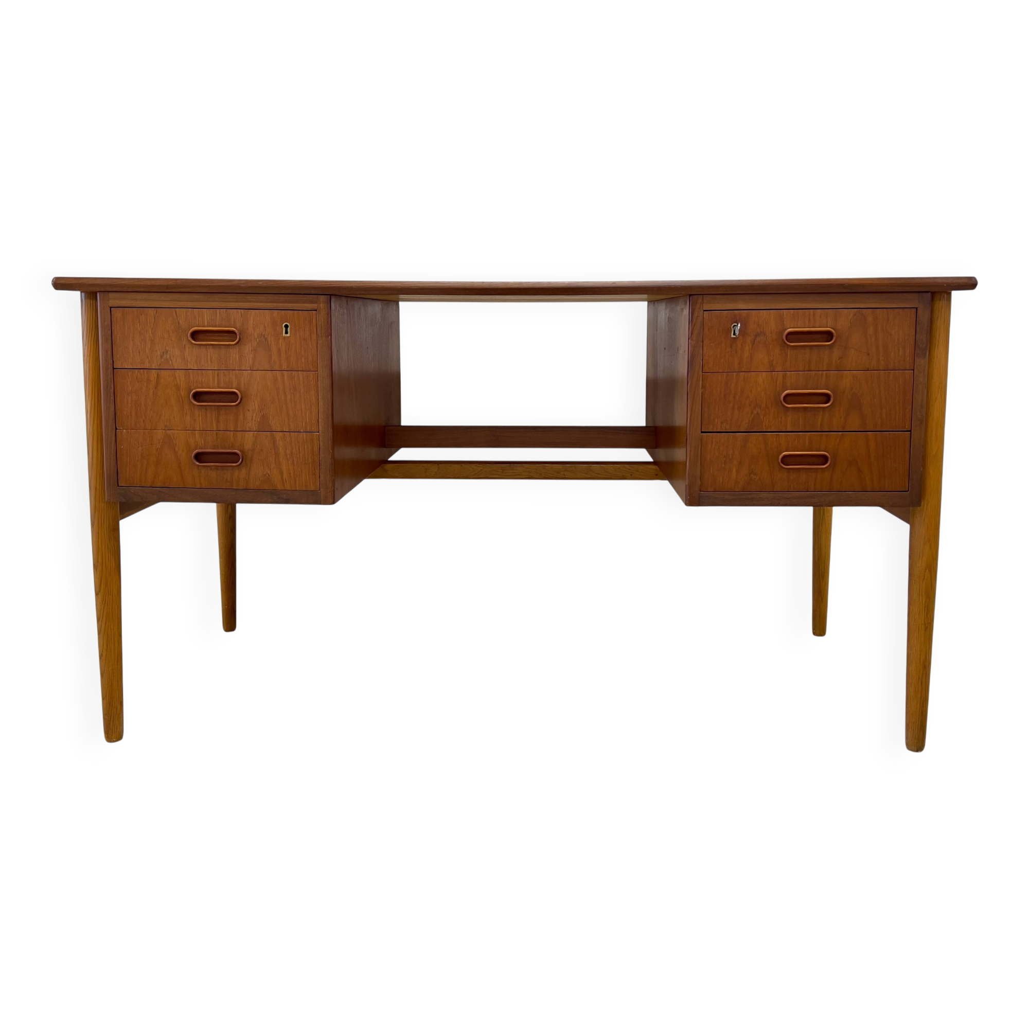 Danish Teak & Oak Desk, 1960s.