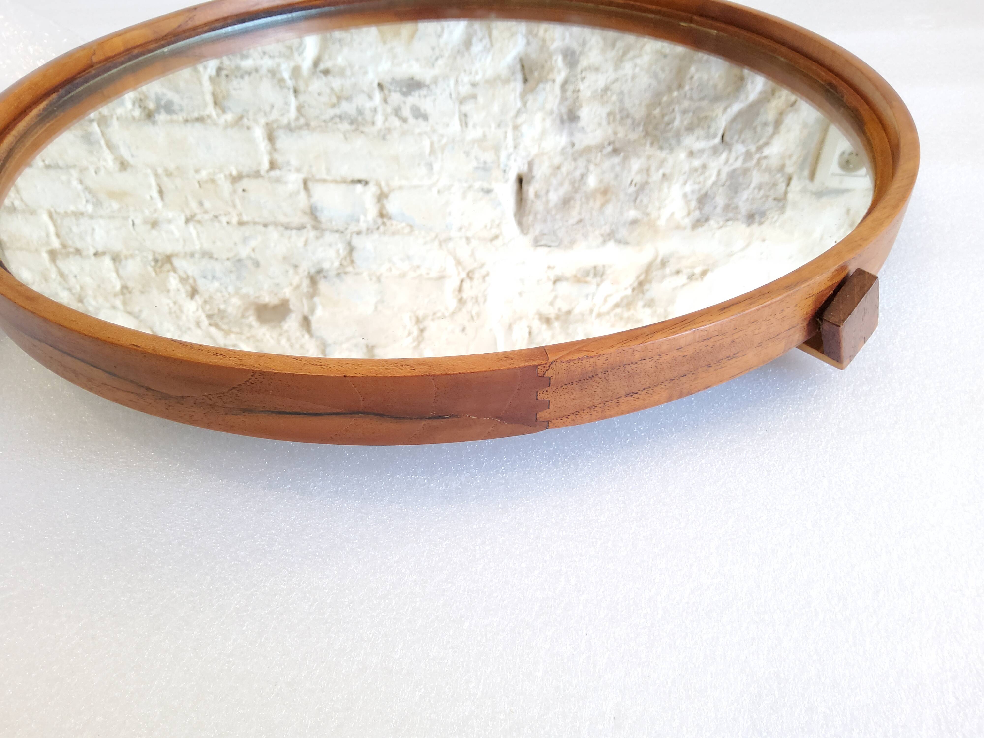 Scandinavian wall mirror in teak - luxury