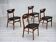 1960s, Danish design, set of 4 reupholstered dining chairs.
