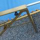 Set of 3 vintage lafuma sun loungers canvas and tubes + table