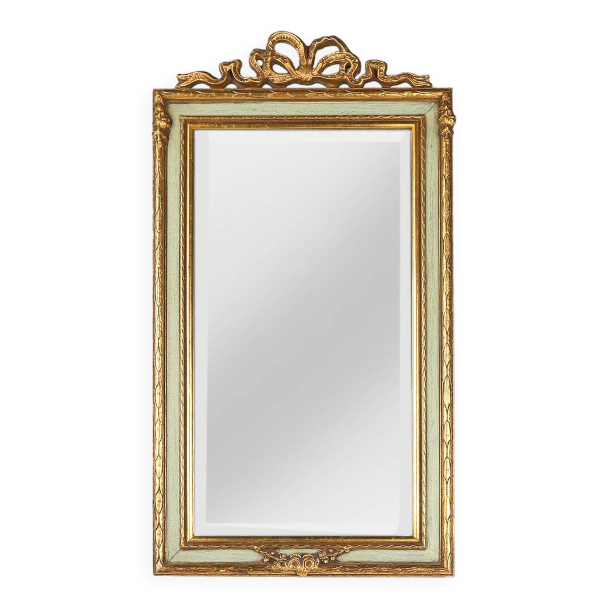 Classic baroque rococo mirror, romantically decorated 18th century style frame, France 1950s