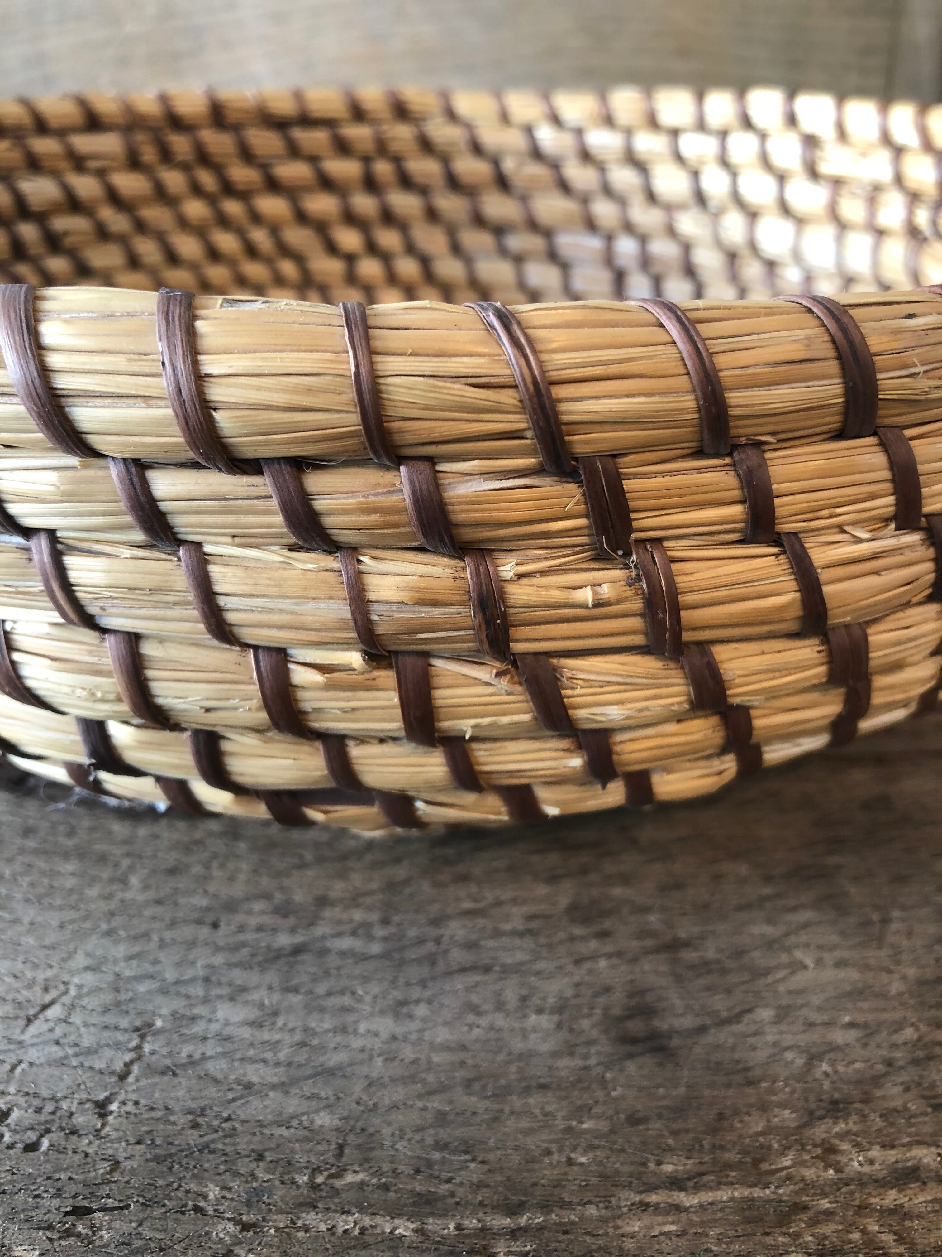 Straw and wicker basket
