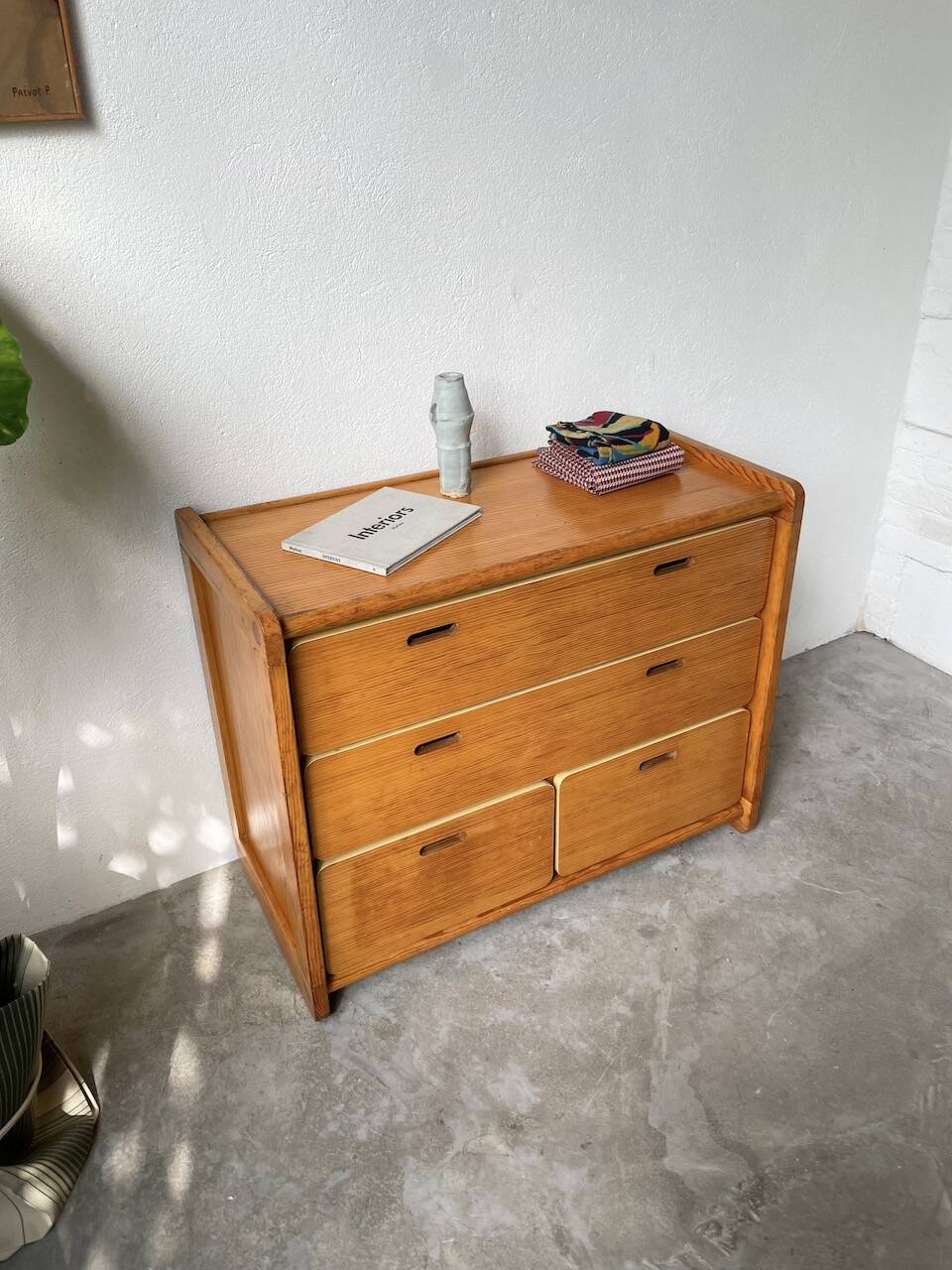 1980s pine chest of drawers