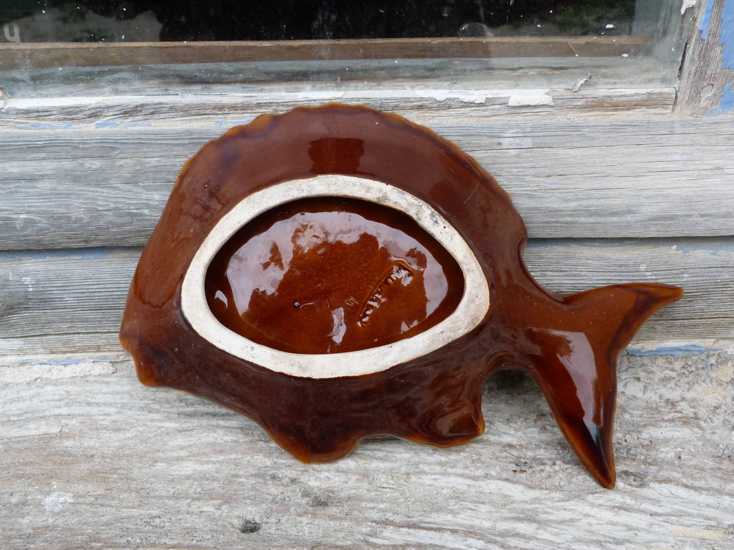 Vintage 1950 empty pocket dish in Vallauris ceramic Fish shape
