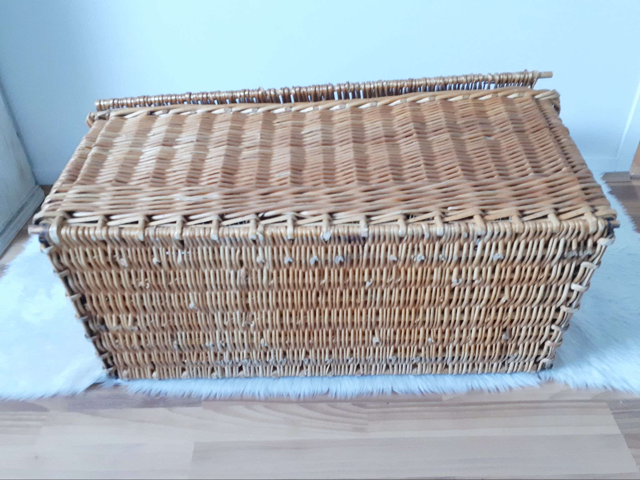 Old toy chest in rattan