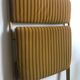Vintage folding chair lafuma chantazur with striped golden fabric