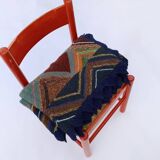 Knitted Diamond Throw Blanket Vintage 1970s