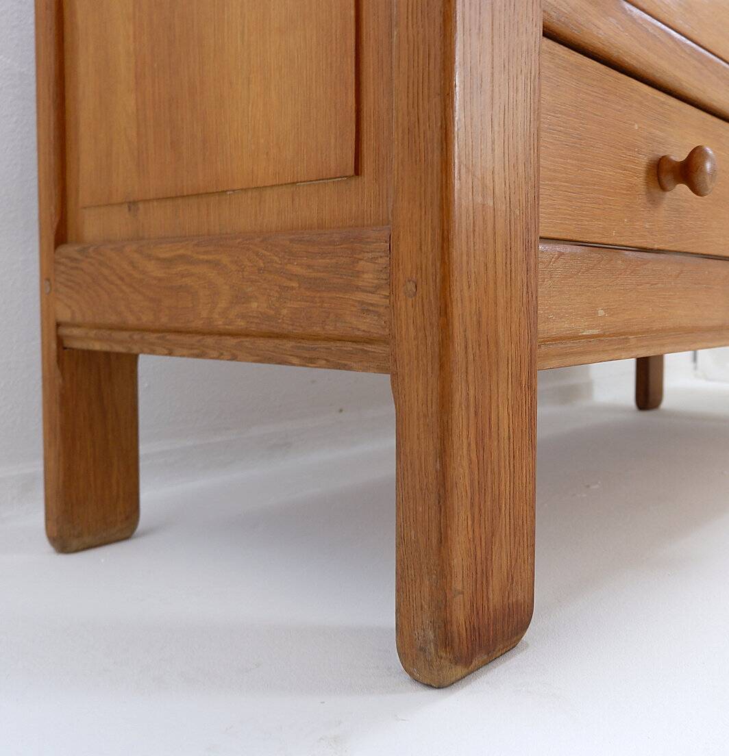 Solid wood chest of drawers in Pierre Chapo style - 1960s