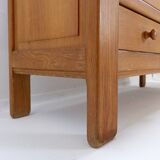 Solid wood chest of drawers in Pierre Chapo style - 1960s
