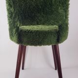 Green fur chair "moumoutte" 60s
