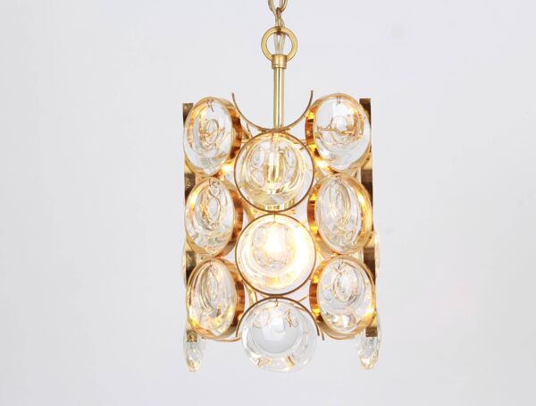 Paire de petites suspensions en laiton doré, design Sciolari pour Palwa, Allemagne, années 1970