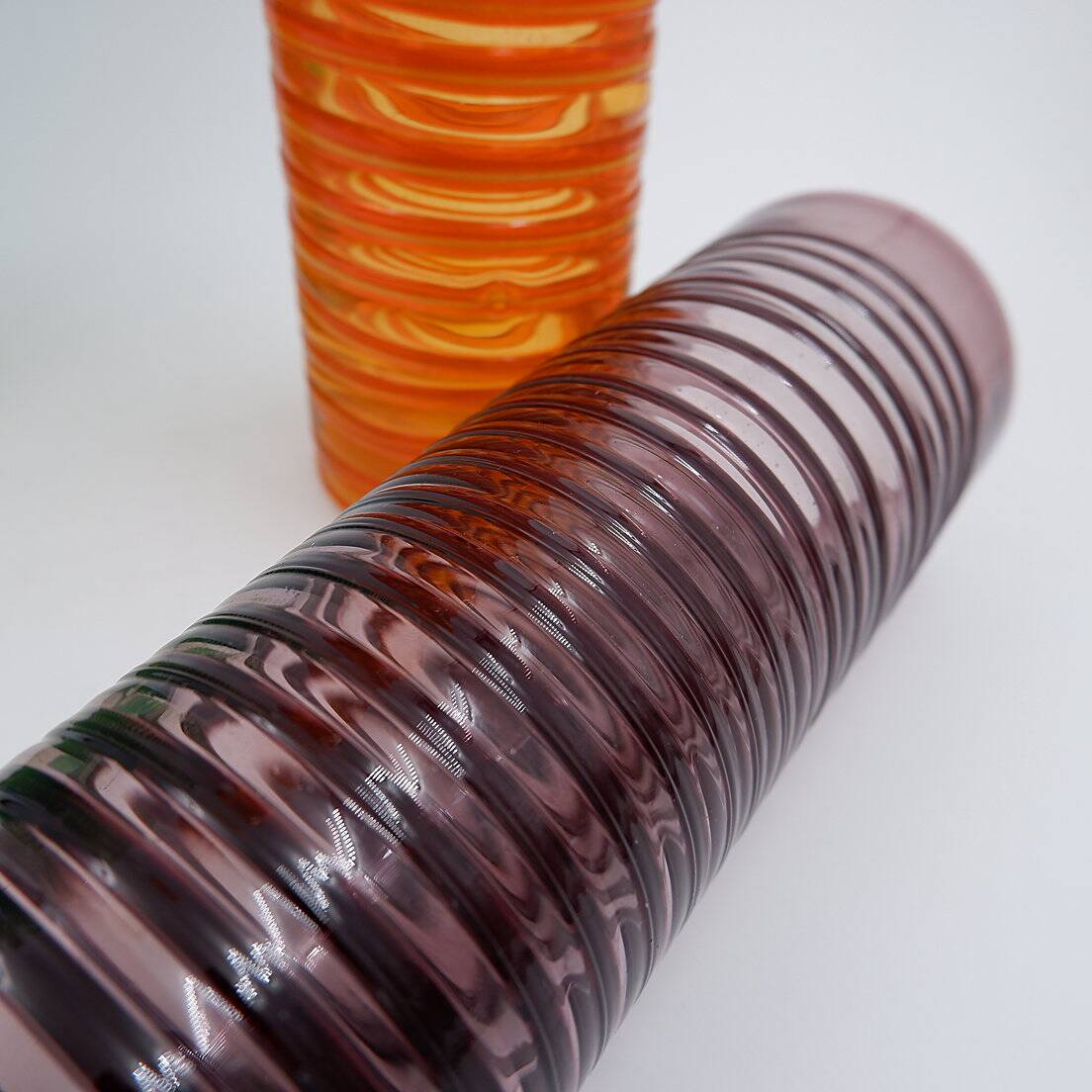 Set of four large spiral vases - Murano glass